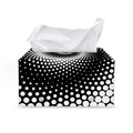 Black And White Spiral Dot Print Leather Tissue Box Cover