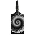 Black And White Spiral Dot Print Luggage Tag