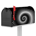 Black And White Spiral Dot Print Mailbox Cover