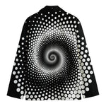 Black And White Spiral Dot Print Men's Blazer