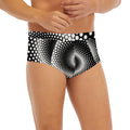 Black And White Spiral Dot Print Men's Briefs