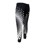 Black And White Spiral Dot Print Men's Compression Pants
