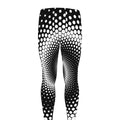 Black And White Spiral Dot Print Men's Leggings