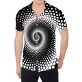Black And White Spiral Dot Print Men's Shirt