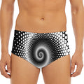 Black And White Spiral Dot Print Men's Triangle Swim Briefs