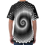Black And White Spiral Dot Print Men's Velvet T-Shirt
