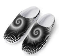 Black And White Spiral Dot Print Mesh Casual Shoes