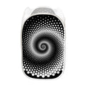 Black And White Spiral Dot Print Mesh Laundry Hamper