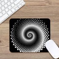 Black And White Spiral Dot Print Mouse Pad