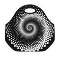 Black And White Spiral Dot Print Neoprene Lunch Bag