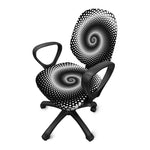 Black And White Spiral Dot Print Office Chair Cover