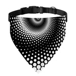 Black And White Spiral Dot Print Over The Collar Dog Bandana