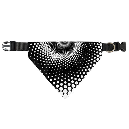 Black And White Spiral Dot Print Over The Collar Dog Bandana