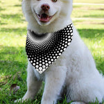 Black And White Spiral Dot Print Over The Collar Dog Bandana