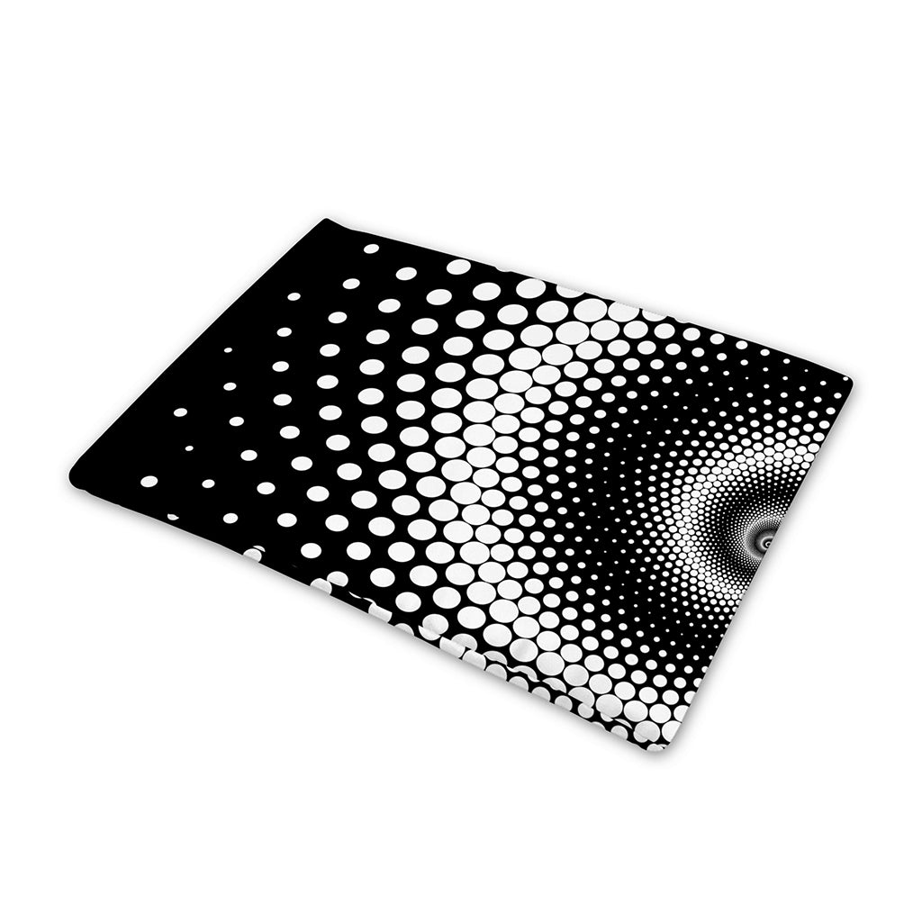 Black And White Spiral Dot Print Pet Cooling Mat Cover