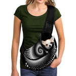 Black And White Spiral Dot Print Pet Sling Carrier