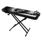 Black And White Spiral Dot Print Piano Keyboard Cover