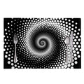 Black And White Spiral Dot Print Placemat