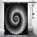 Black And White Spiral Dot Print Premium Shower Curtain