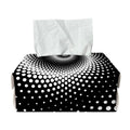 Black And White Spiral Dot Print Rectangle Tissue Box Cover