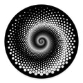 Black And White Spiral Dot Print Round Floor Mat