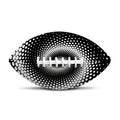 Black And White Spiral Dot Print Rugby Ball