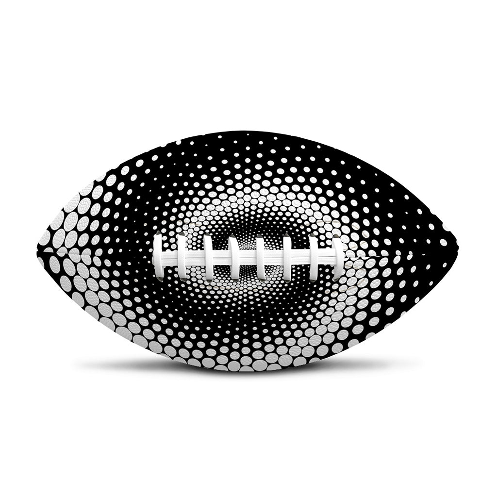 Black And White Spiral Dot Print Rugby Ball