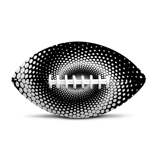Black And White Spiral Dot Print Rugby Ball