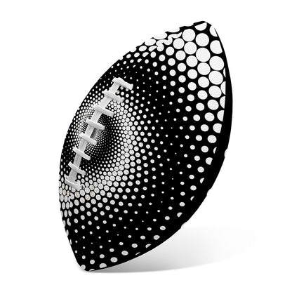 Black And White Spiral Dot Print Rugby Ball
