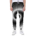 Black And White Spiral Dot Print Joggers