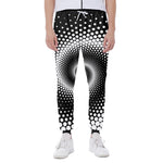 Black And White Spiral Dot Print Scuba Joggers