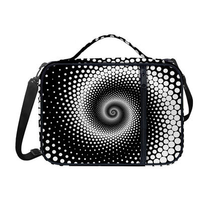 Black And White Spiral Dot Print Shoulder Strap Bible Bag
