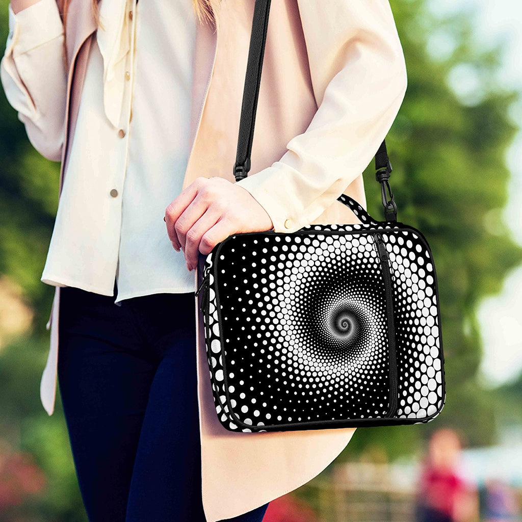 Black And White Spiral Dot Print Shoulder Strap Bible Bag