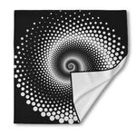 Black And White Spiral Dot Print Silk Bandana