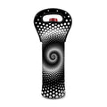 Black And White Spiral Dot Print Single Neoprene Wine Tote