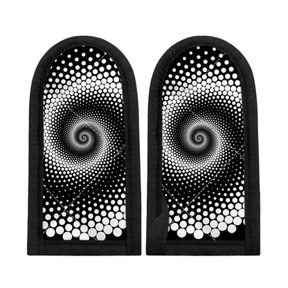 Black And White Spiral Dot Print Skillet Handle Cover