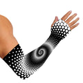 Black And White Spiral Dot Print Sun Protection Arm Sleeves