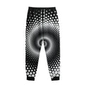Black And White Spiral Dot Print Sweatpants