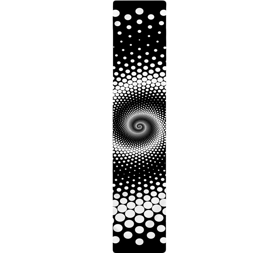 Black And White Spiral Dot Print Table Runner