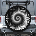Black And White Spiral Dot Print Tire Cover