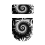 Black And White Spiral Dot Print Toilet Lid And Tank Cover Set