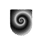 Black And White Spiral Dot Print Toilet Lid Cover