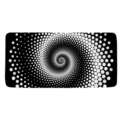 Black And White Spiral Dot Print Towel