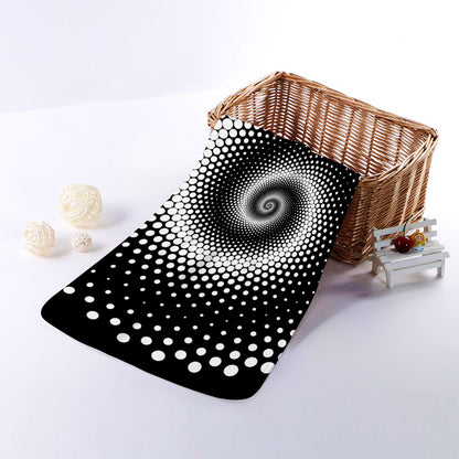 Black And White Spiral Dot Print Towel
