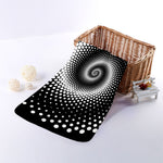 Black And White Spiral Dot Print Towel