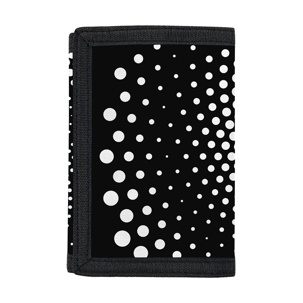 Black And White Spiral Dot Print Trifold Wallet