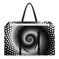 Black And White Spiral Dot Print Utility Tote Bag