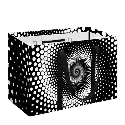 Black And White Spiral Dot Print Utility Tote Bag