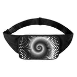 Black And White Spiral Dot Print Waist Bag