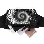 Black And White Spiral Dot Print Waist Bag